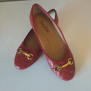 Red Quilted Ballet Flats "EUC"